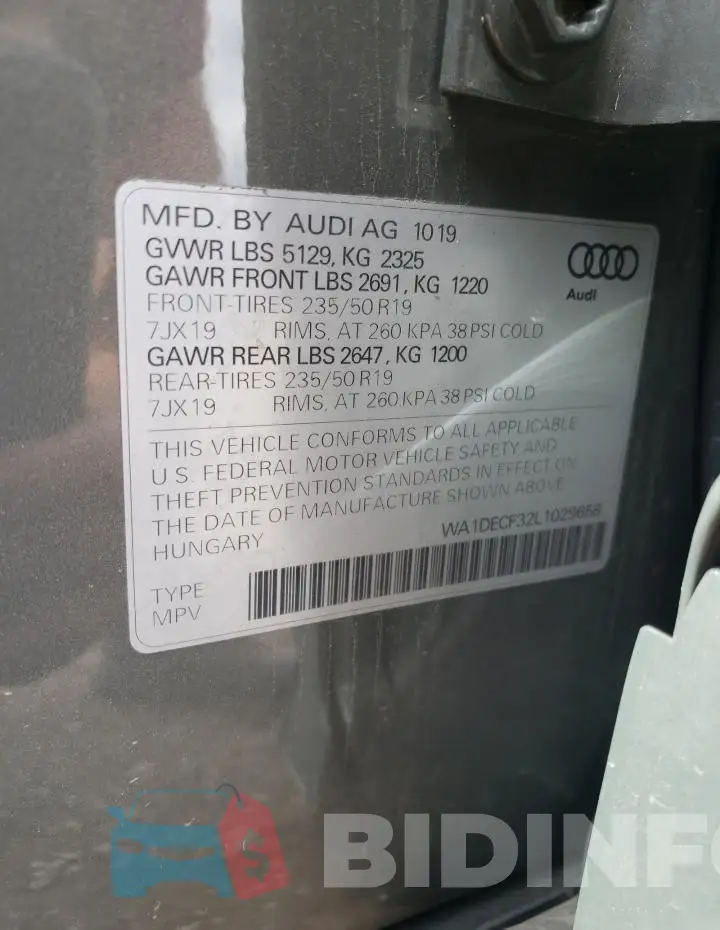 WA1DECF32L1029658 Photo# 12