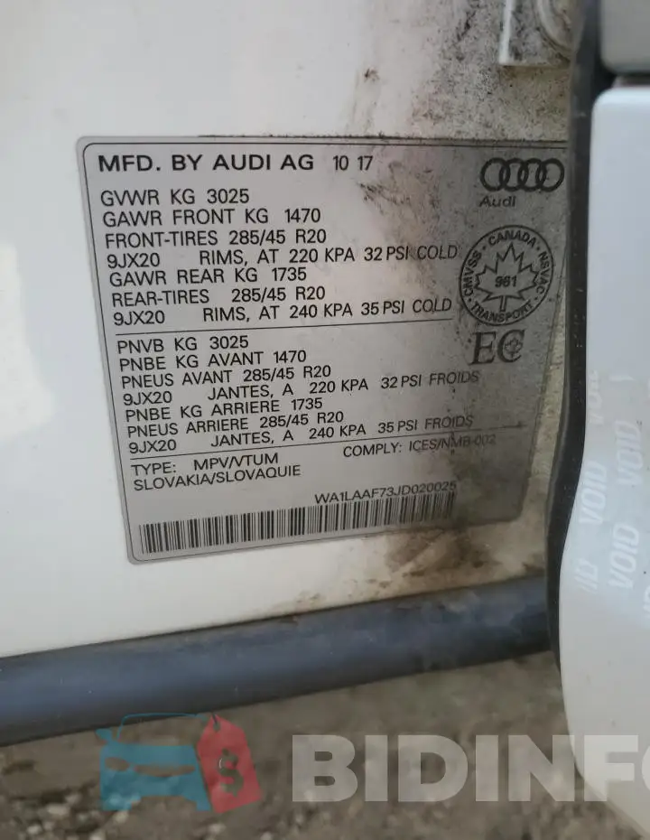 WA1LAAF73JD020025 Photo# 14