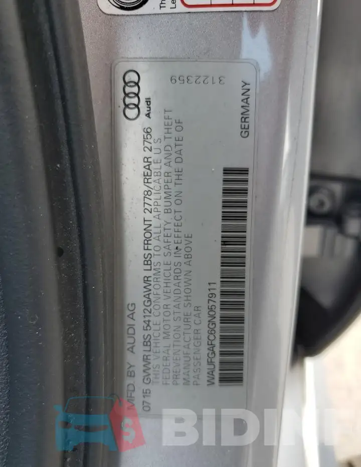 WAUFGAFC6GN057911 Photo# 13