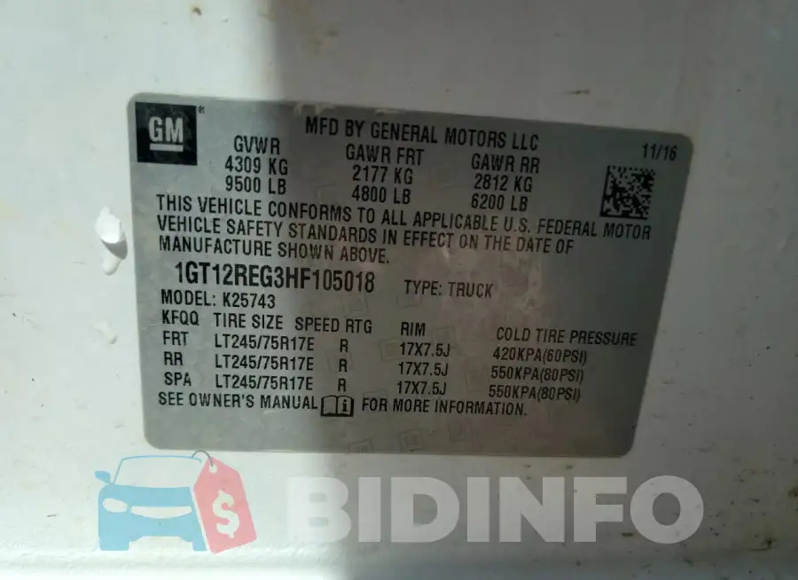 1GT12REG3HF105018 Photo# 12