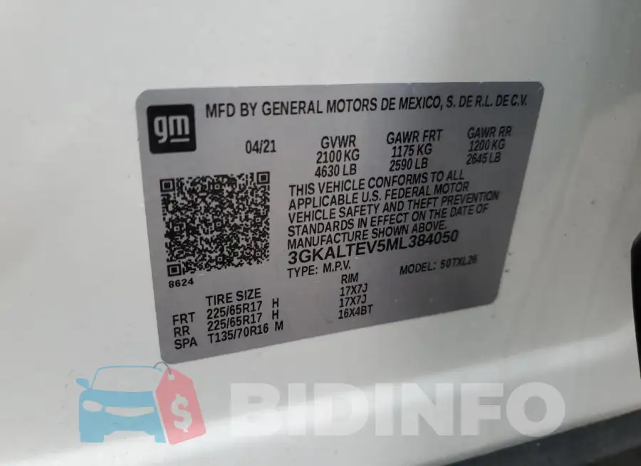 3GKALTEV5ML384050 Photo# 13