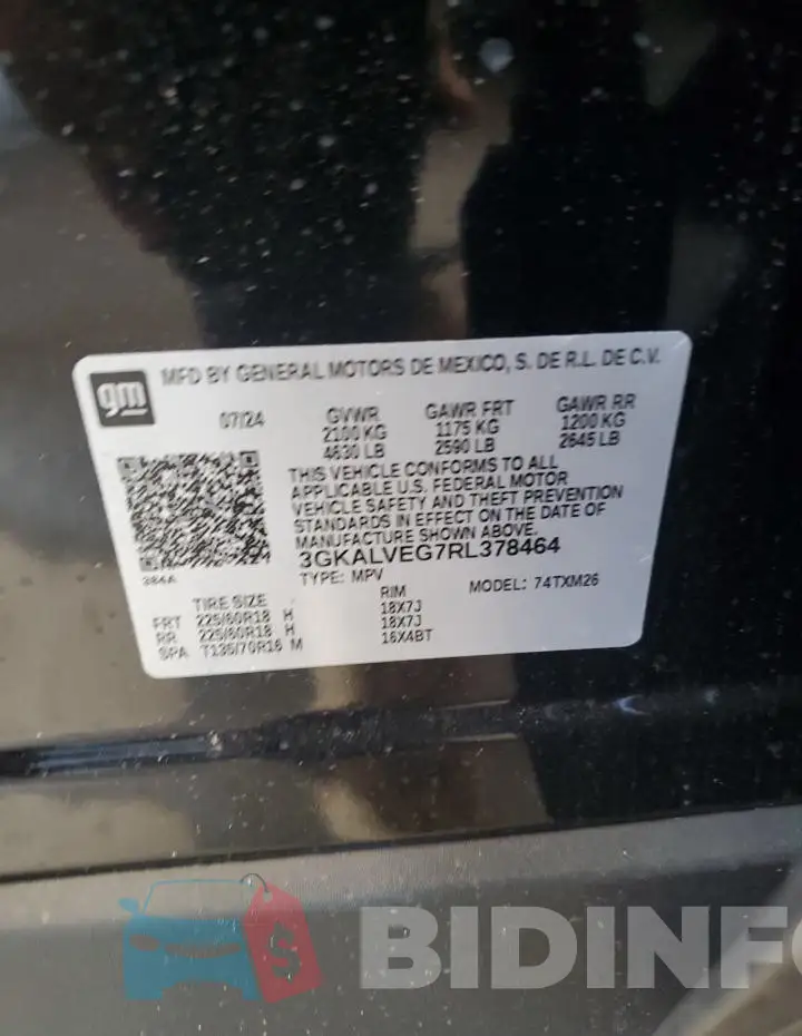3GKALVEG7RL378464 Photo# 13