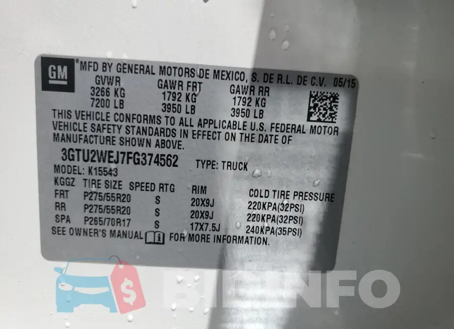 3GTU2WEJ7FG374562 Photo# 12