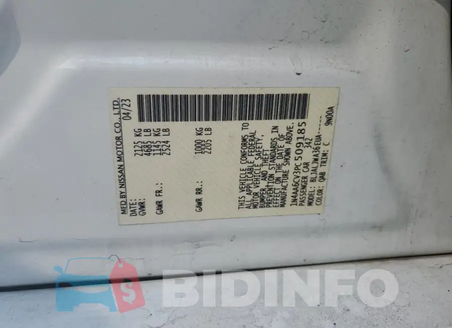 1N4AA6CV3PC509185 Photo# 12