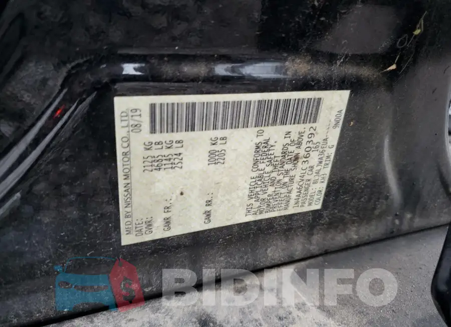 1N4AA6CV4LC360392 Photo# 13