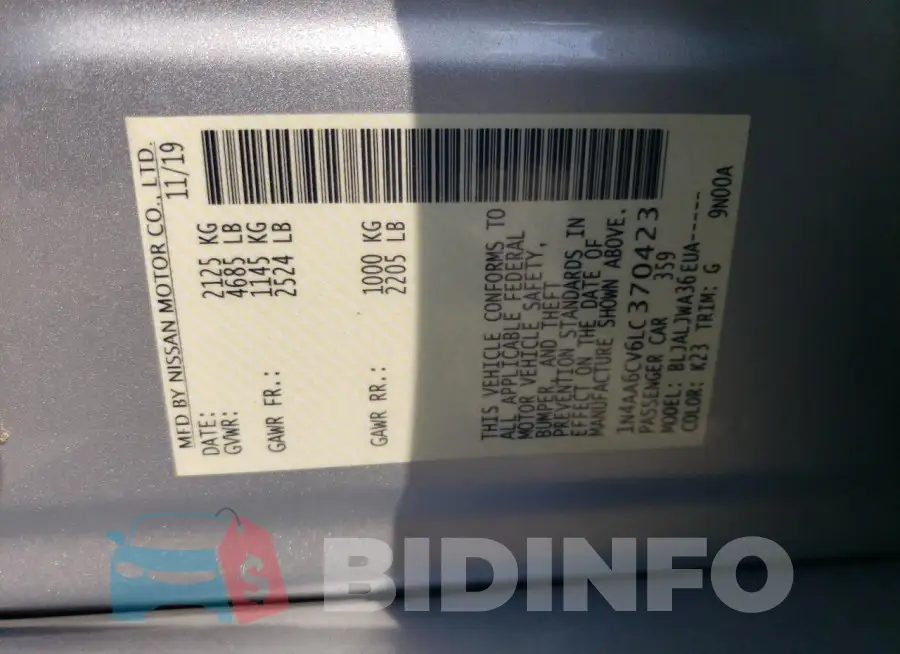 1N4AA6CV6LC370423 Photo# 12