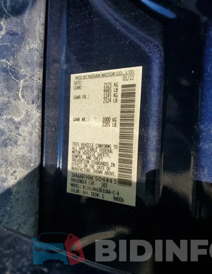 1N4AA6FV6NC504443 Photo# 12