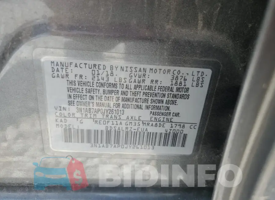 3N1AB7AP0JY261013 Photo# 12