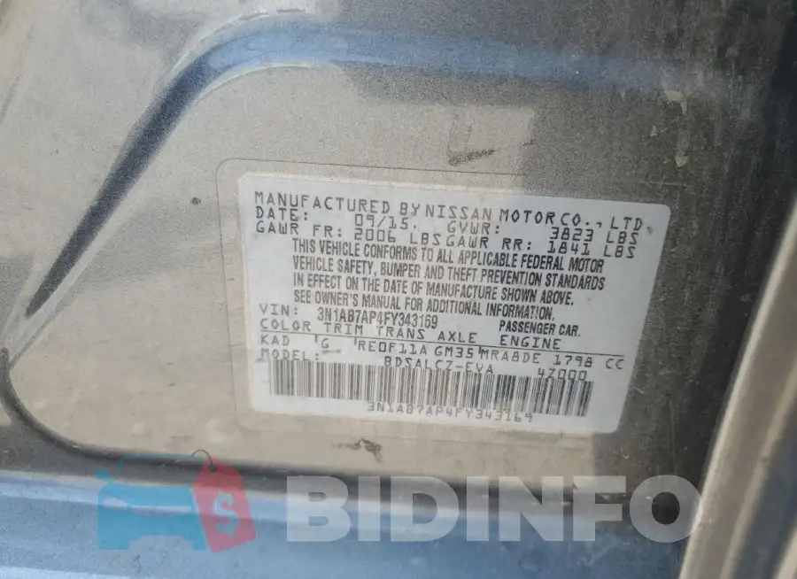 3N1AB7AP4FY343169 Photo# 12