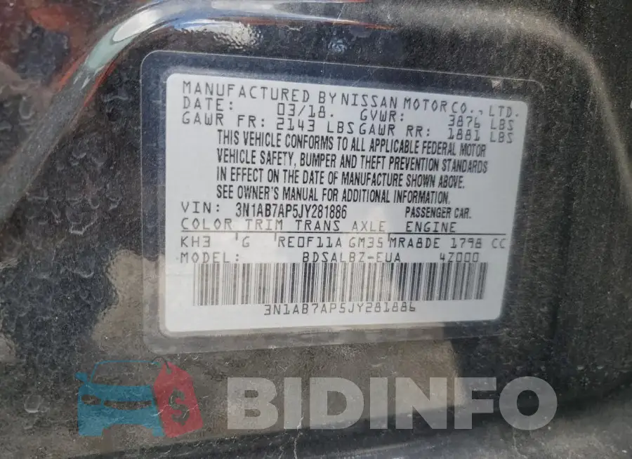 3N1AB7AP5JY281886 Photo# 12