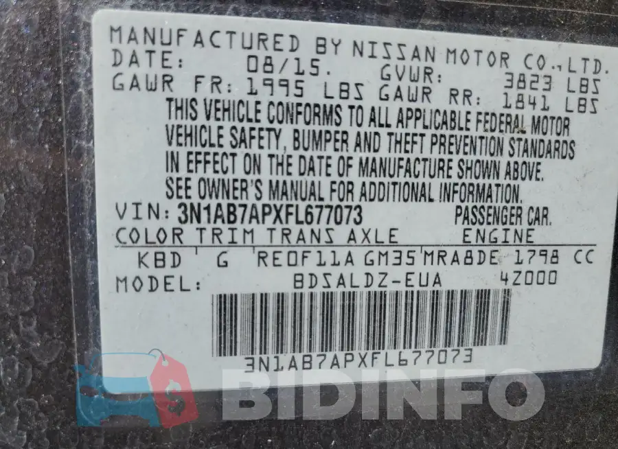 3N1AB7APXFL677073 Photo# 12