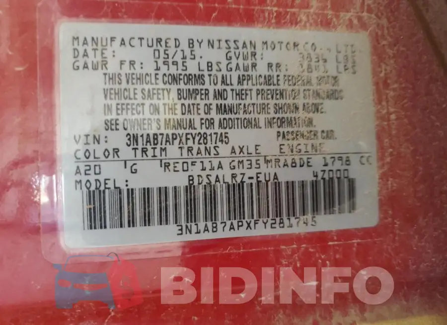 3N1AB7APXFY281745 Photo# 12