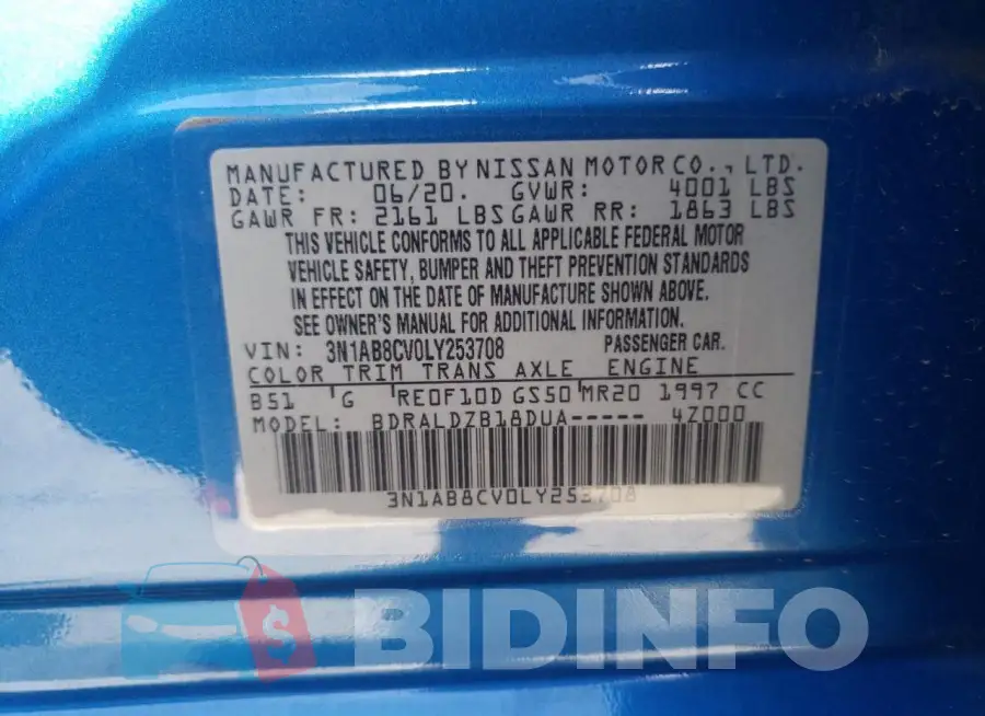 3N1AB8CV0LY253708 Photo# 12