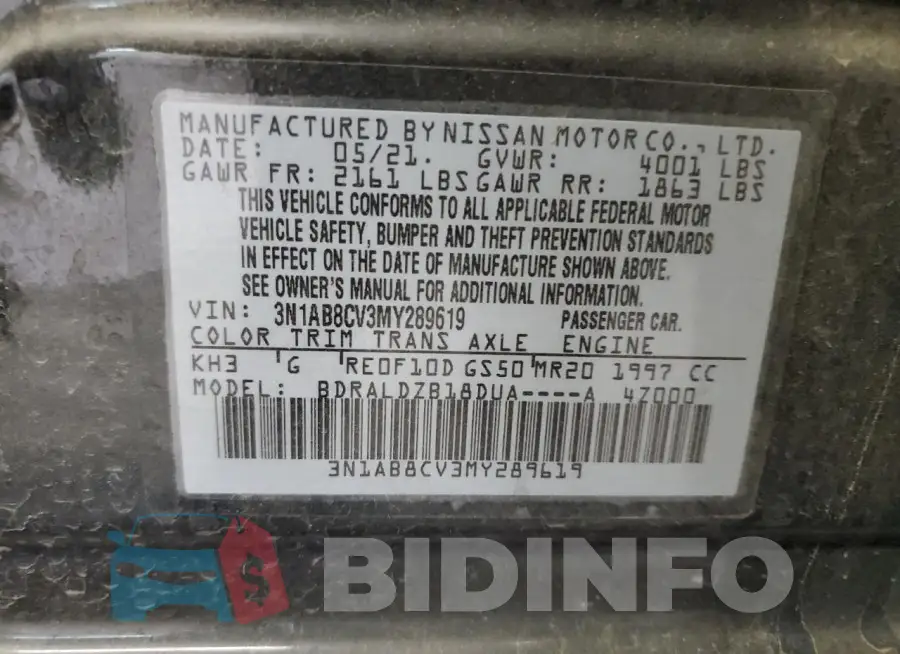 3N1AB8CV3MY289619 Photo# 12