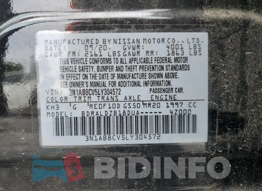 3N1AB8CV5LY304572 Photo# 12
