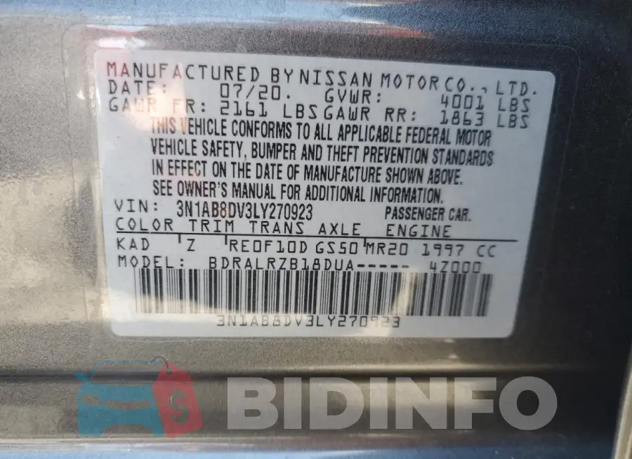 3N1AB8DV3LY270923 Photo# 12