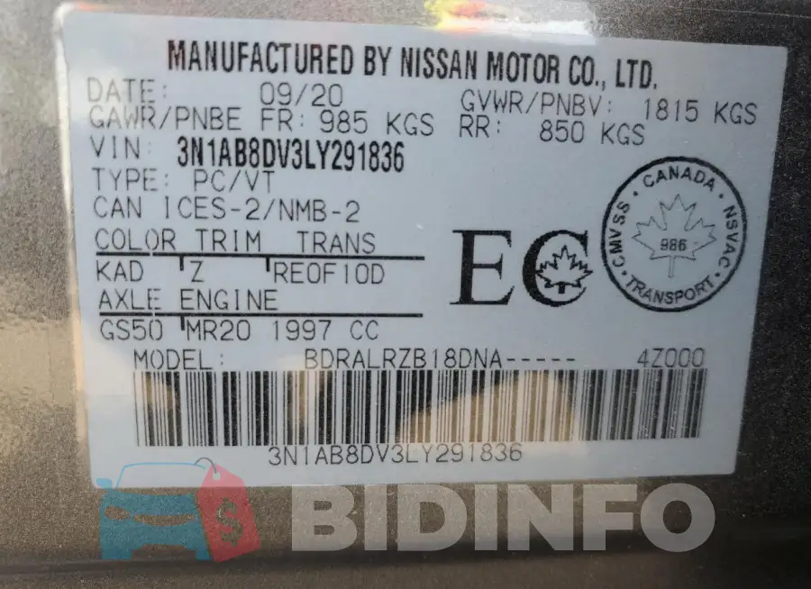 3N1AB8DV3LY291836 Photo# 12