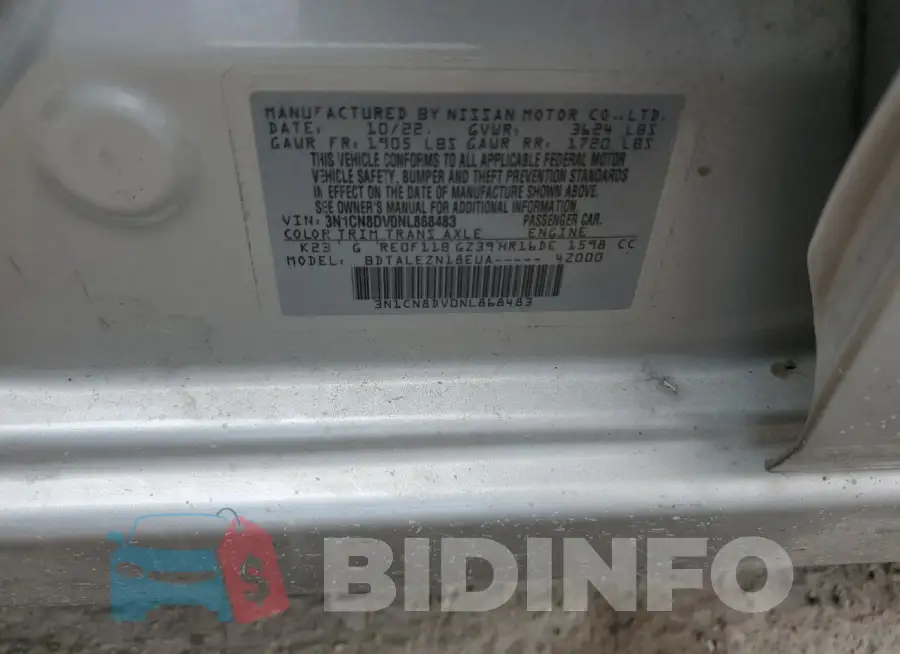3N1CN8DV0NL868483 Photo# 12