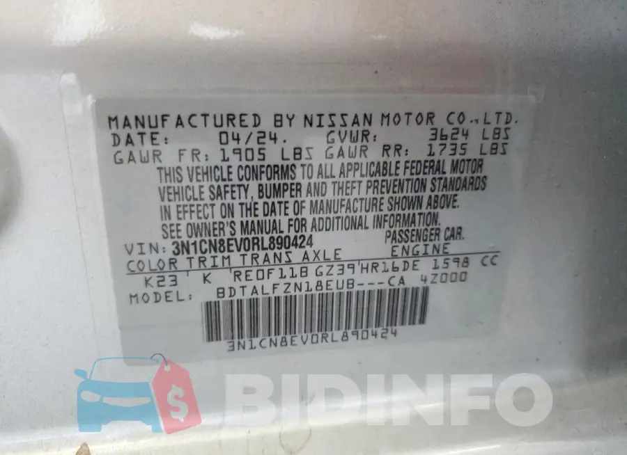 3N1CN8EV0RL890424 Photo# 13