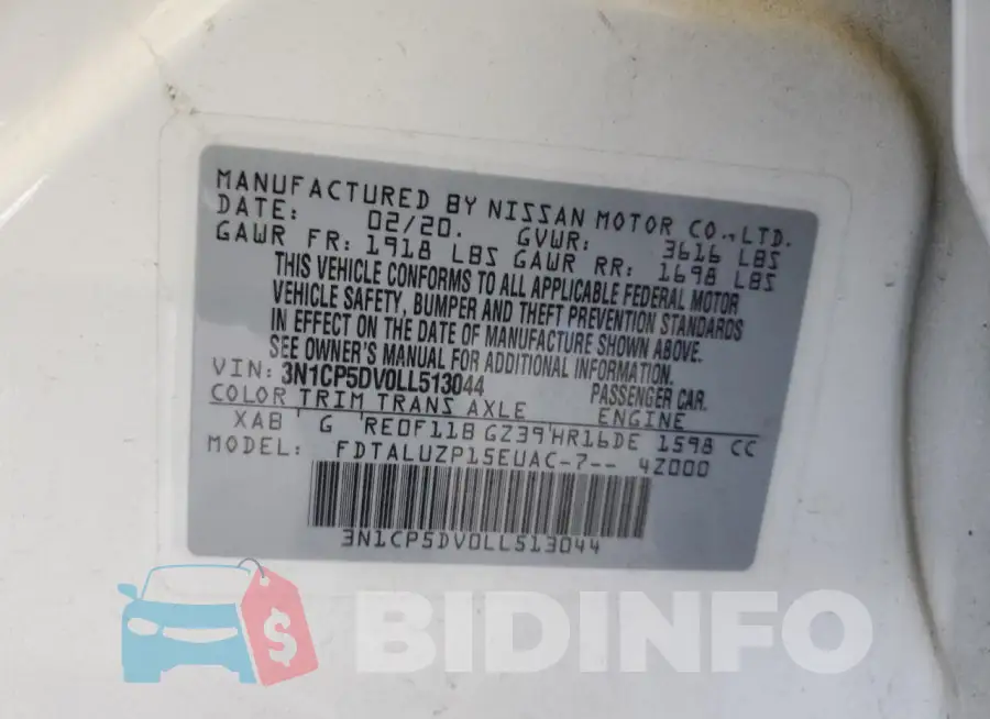 3N1CP5DV0LL513044 Photo# 13