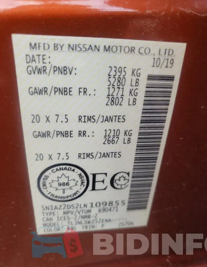 5N1AZ2DS2LN109855 Photo# 14