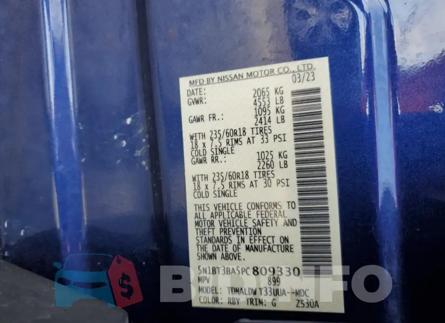 5N1BT3BA5PC809330 Photo# 13