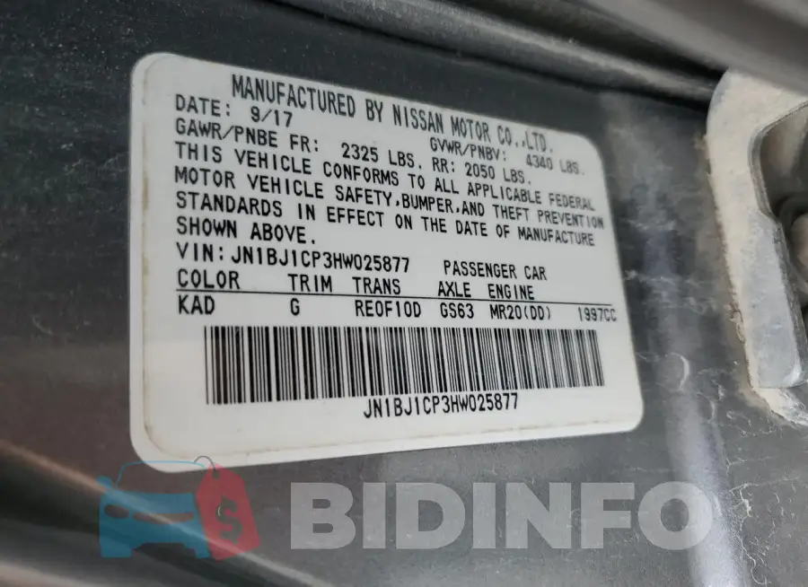 JN1BJ1CP3HW025877 Photo# 12