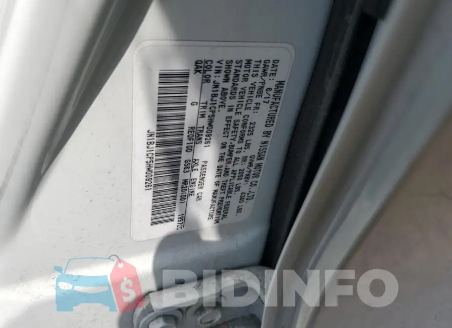 JN1BJ1CP5HW009261 Photo# 12