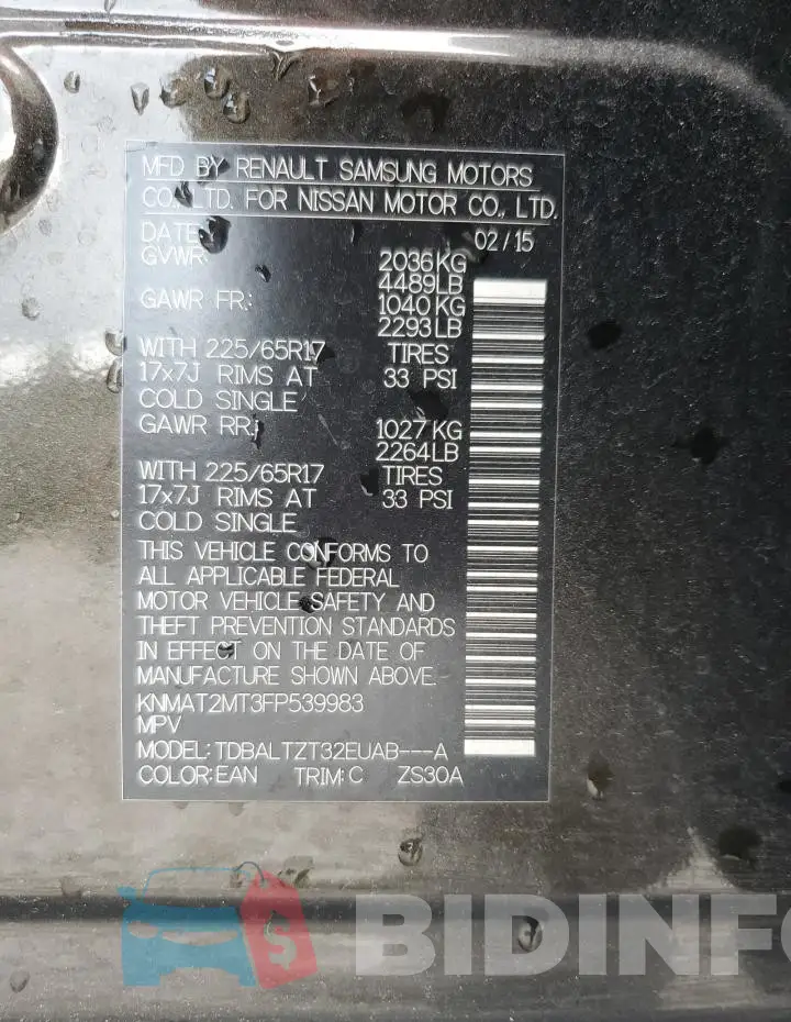 KNMAT2MT3FP539983 Photo# 13