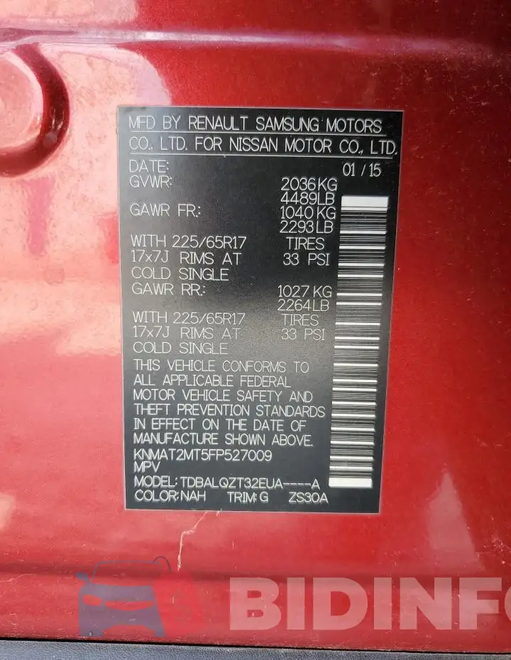 KNMAT2MT5FP527009 Photo# 14