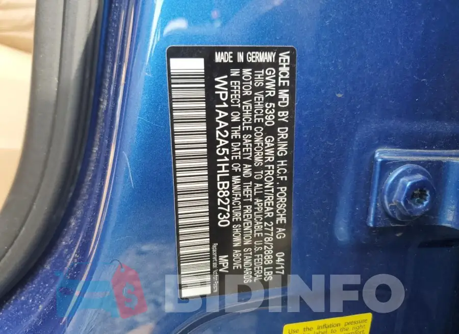 WP1AA2A51HLB82730 Photo# 13