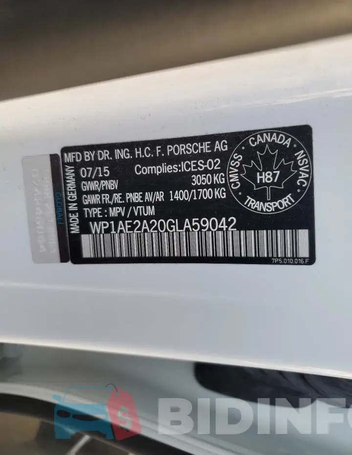 WP1AE2A20GLA59042 Photo# 13
