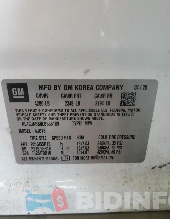 KL4CJASB0LB338189 Photo# 12