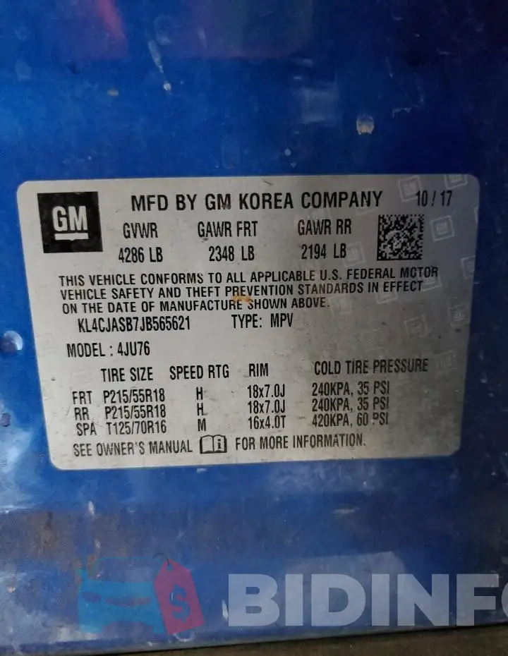 KL4CJASB7JB565621 Photo# 12