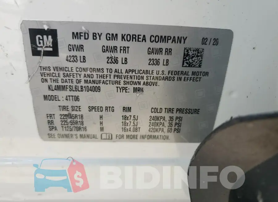 KL4MMFSL6LB104009 Photo# 13