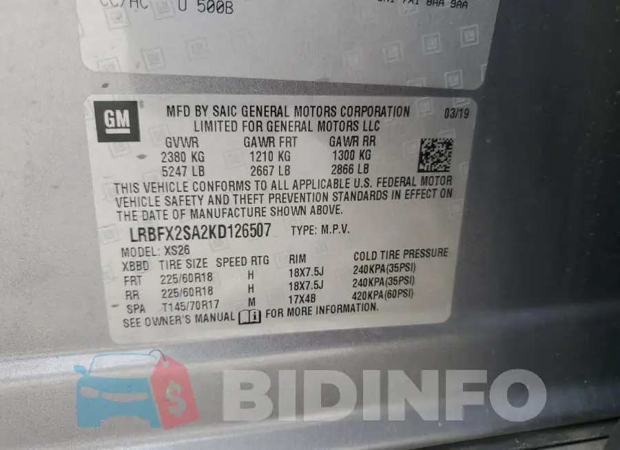 LRBFX2SA2KD126507 Photo# 13