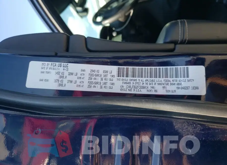 1C4RJFBG2FC836014 Photo# 13