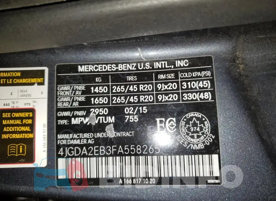 4JGDA2EB3FA558265 Photo# 13