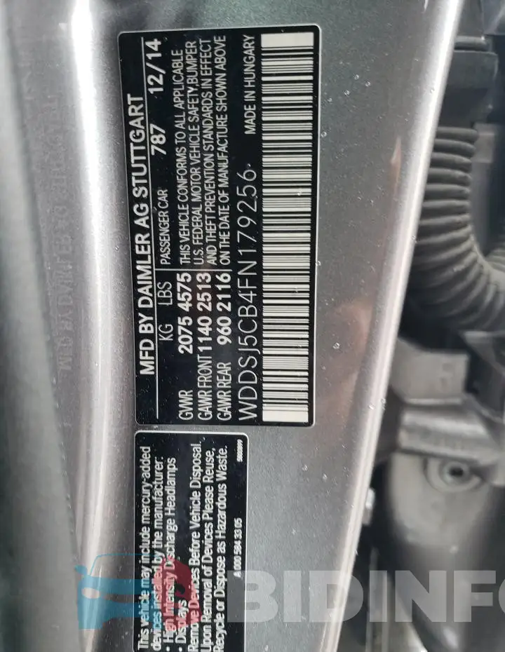 WDDSJ5CB4FN179256 Photo# 13