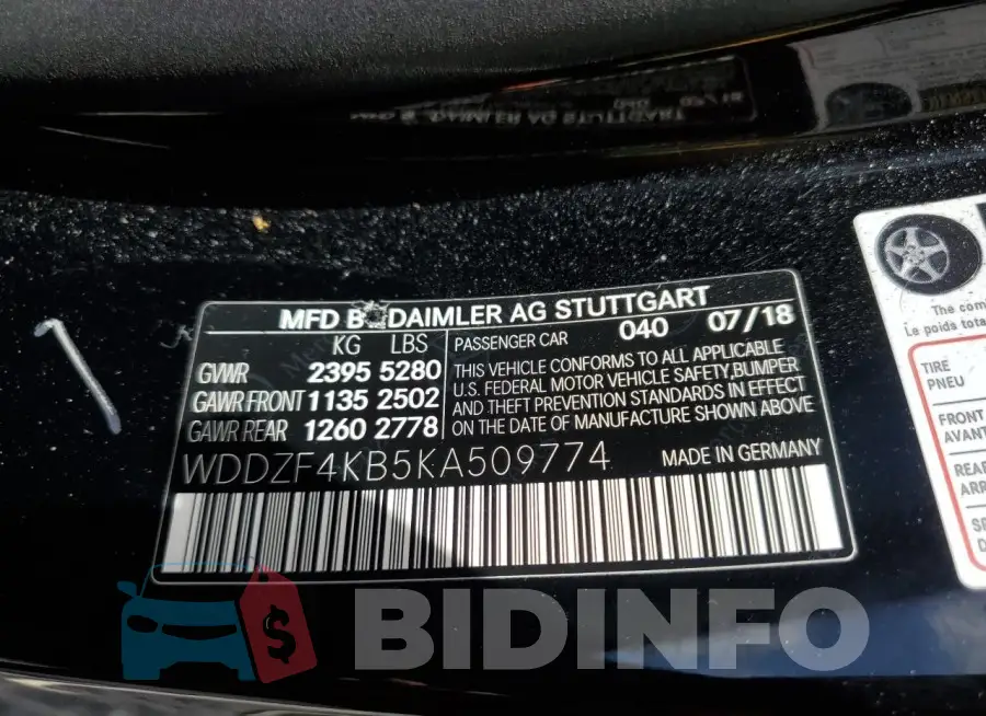WDDZF4KB5KA509774 Photo# 12