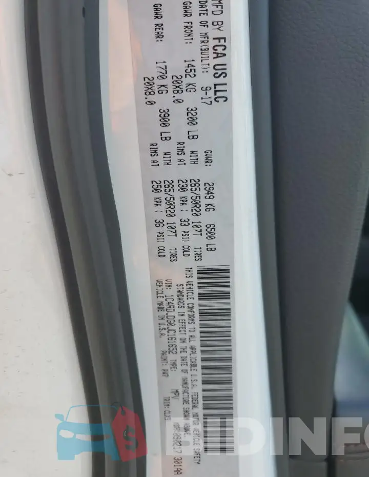 1C4RDJDG0JC161652 Photo# 13