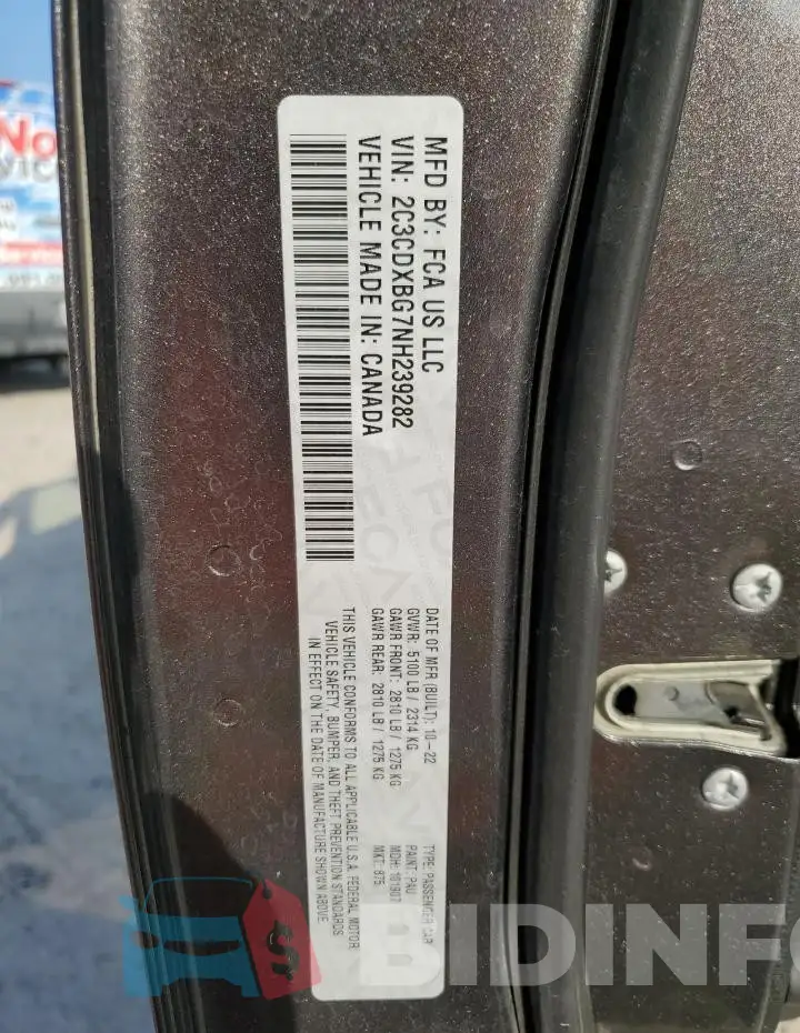 2C3CDXBG7NH239282 Photo# 12