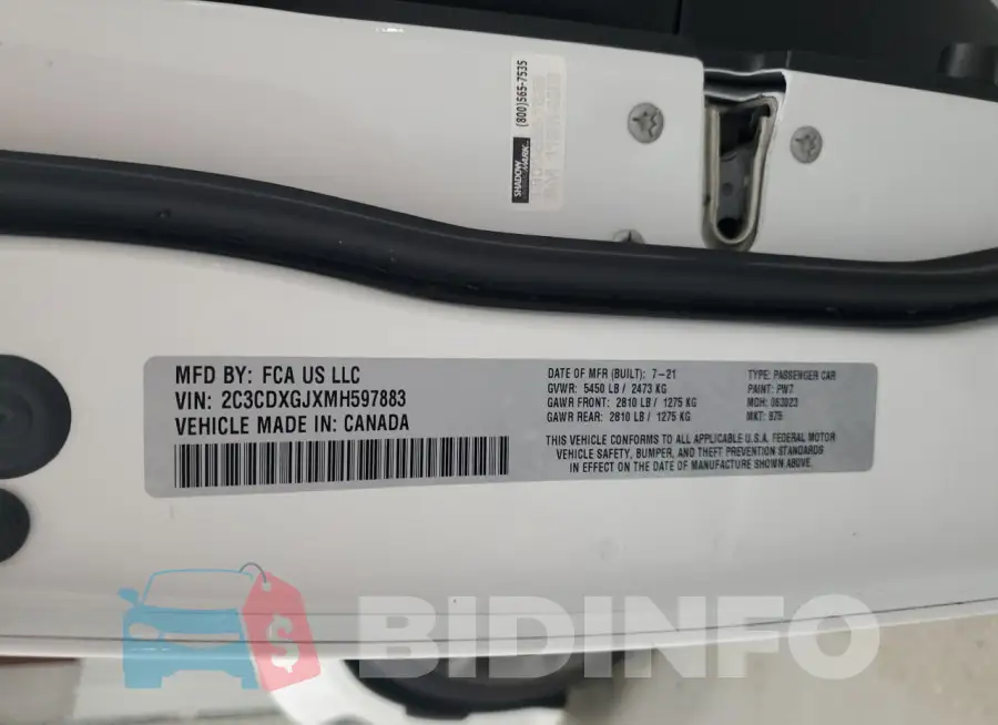 2C3CDXGJXMH597883 Photo# 12