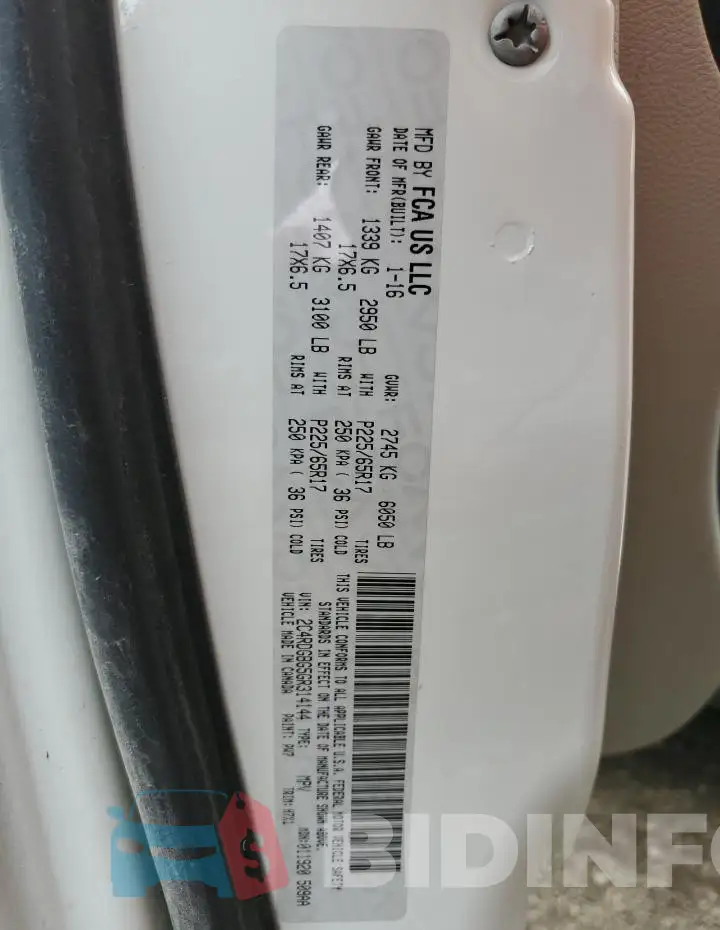 2C4RDGBG5GR314144 Photo# 13