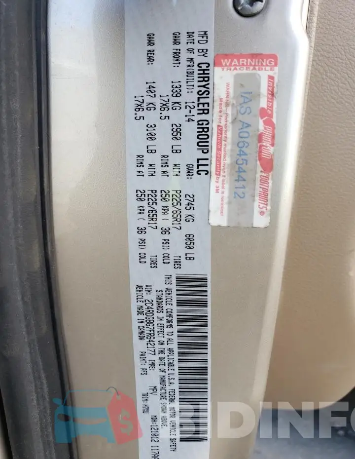 2C4RDGBG7FR642177 Photo# 13