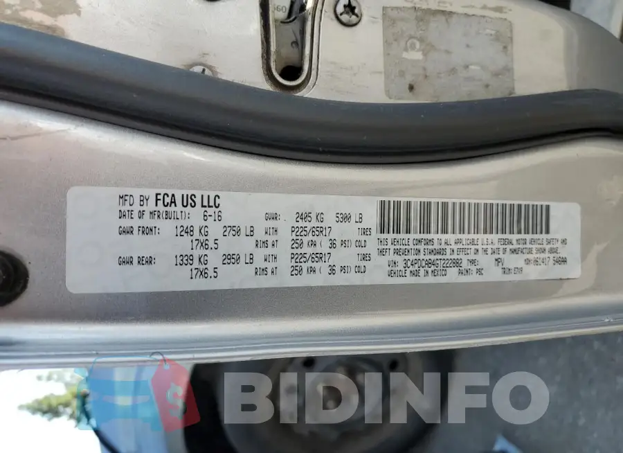 3C4PDCAB4GT222882 Photo# 13