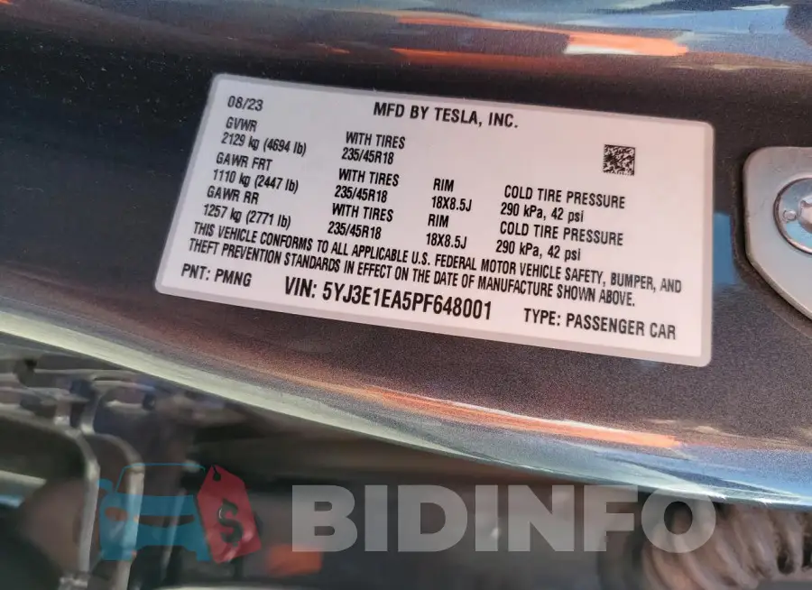 5YJ3E1EA5PF648001 Photo# 13