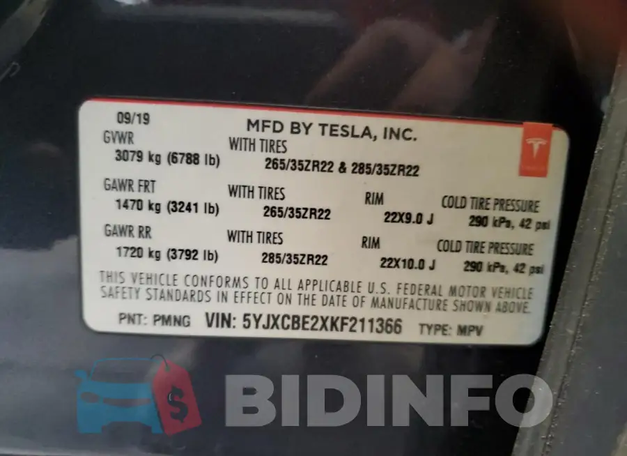 5YJXCBE2XKF211366 Photo# 14