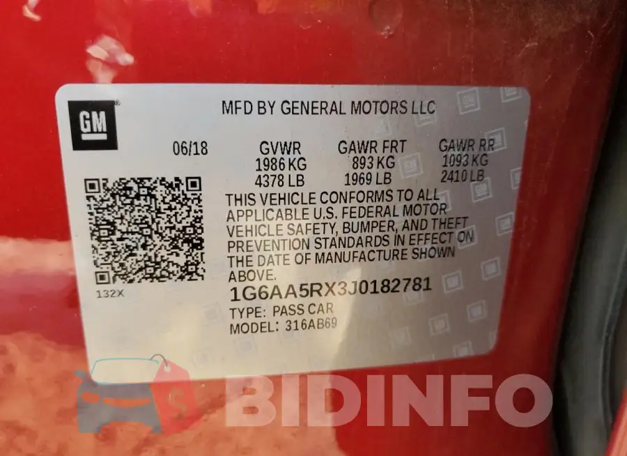 1G6AA5RX3J0182781 Photo# 12