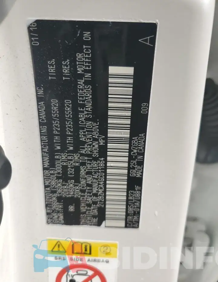2T2BZMCA4GC011864 Photo# 13